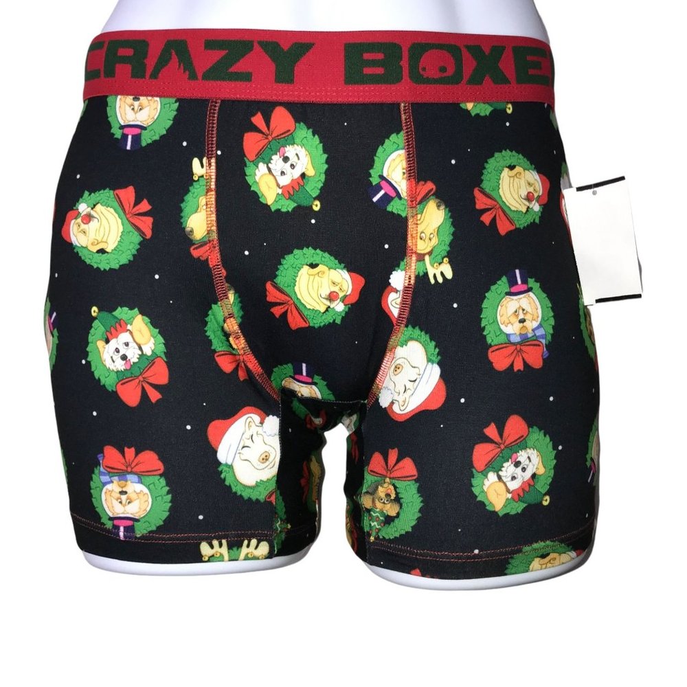 NWT Crazy Boxer 2 Pack Funny Dog Lover Animal Christmas Holiday Underwear L